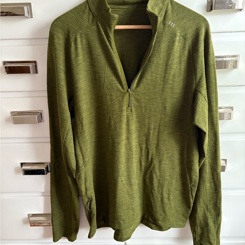 Lululemon Men's Green Quarter-Zip Sweater
